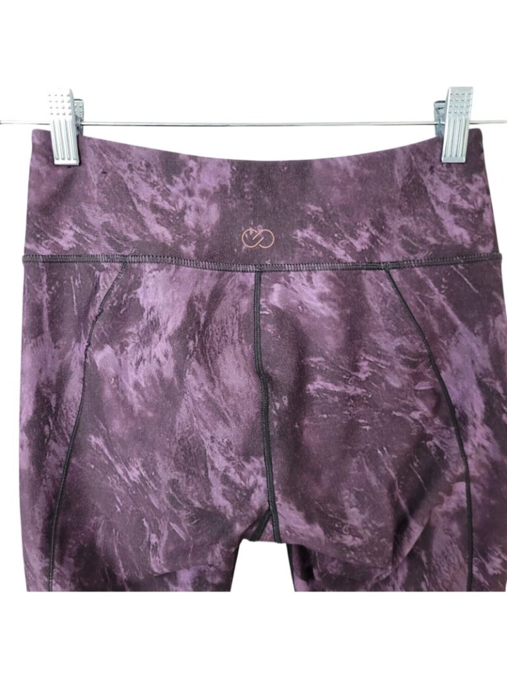 Calia by Carrie Underwood Leggings Womens Size XS Purple Rouched Cropped Workout - Picture 5 of 7